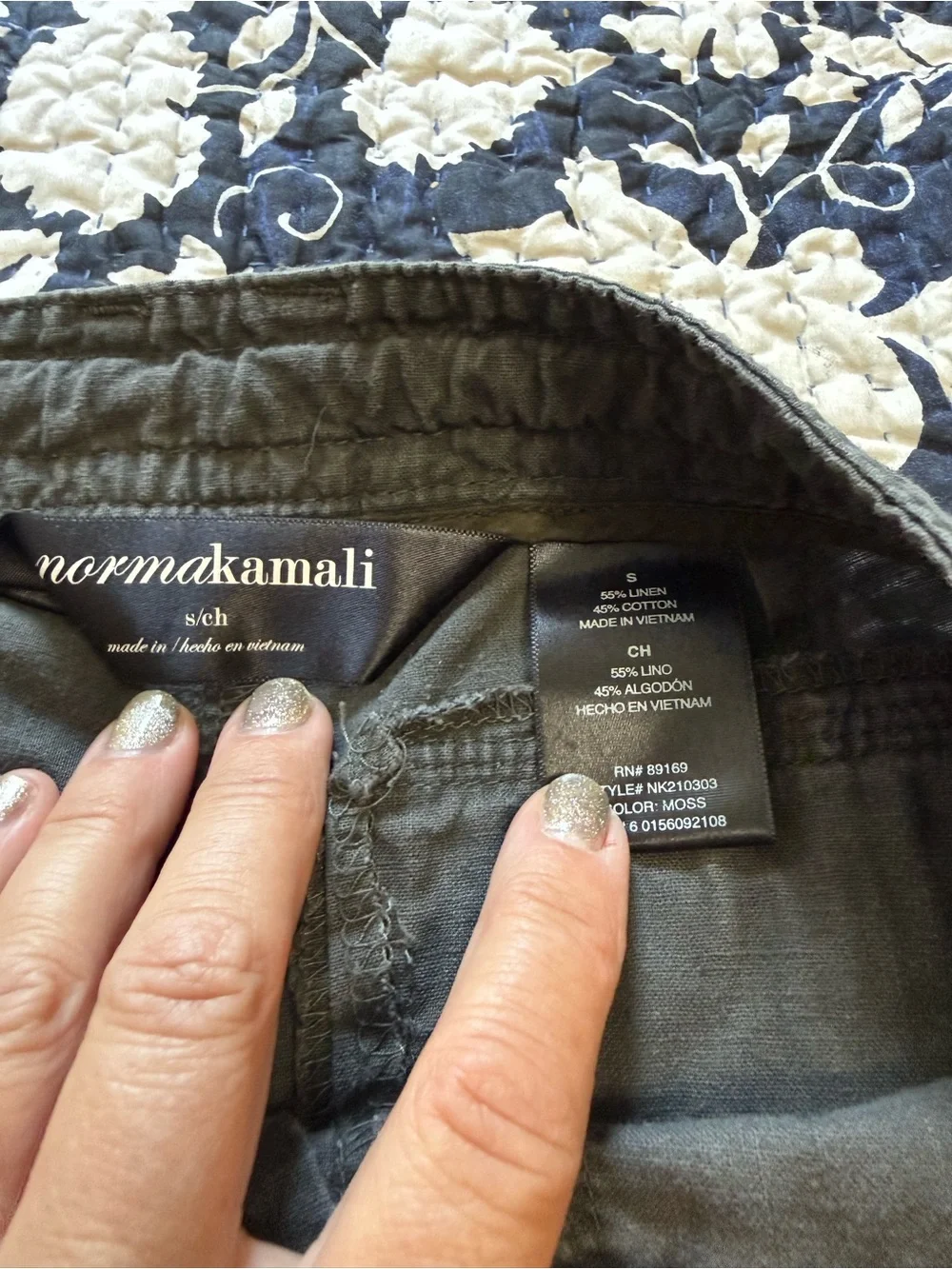Norma Kamali Gray cotton/linen wide leg pants